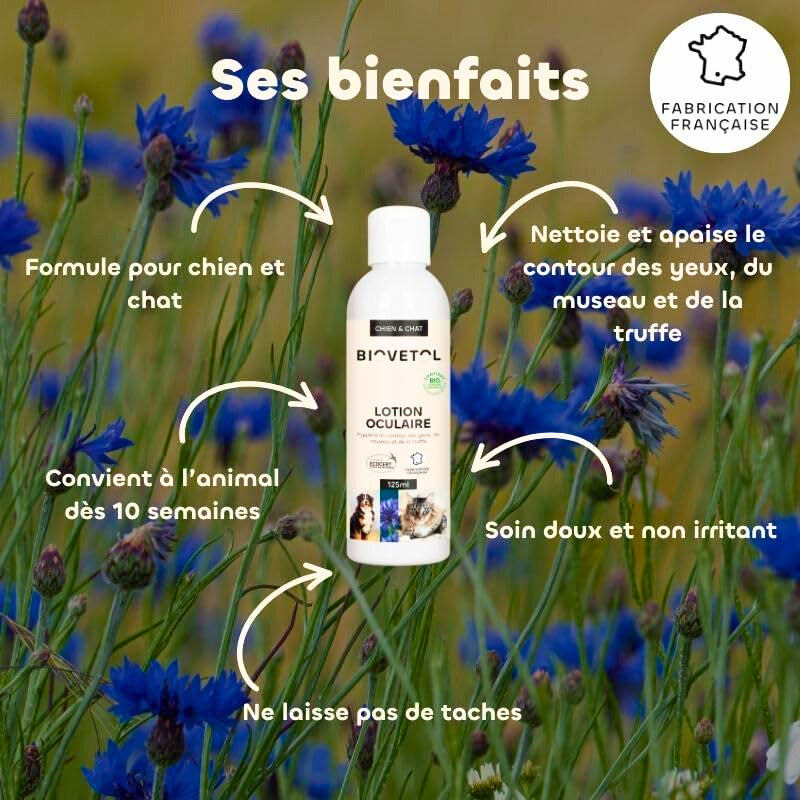 Lotion oculaire bio pour chiens et chats
