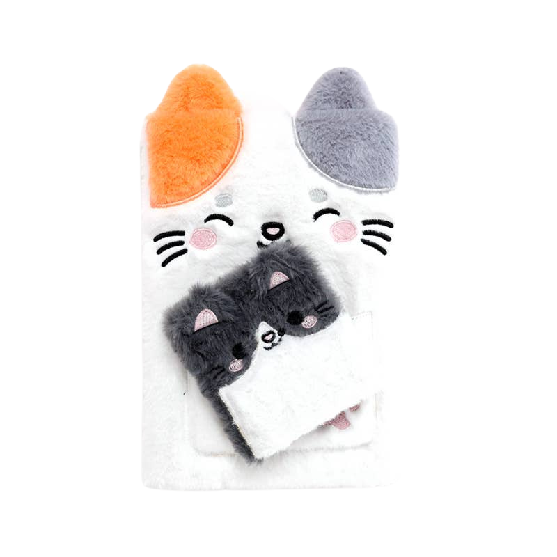 Plüsch-Notizbuch Lola the Cat mit Täschchen und Mini-Notizbuch