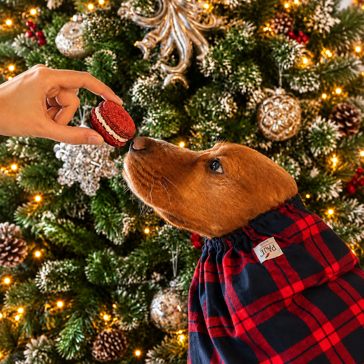 Weihnachts-Macarons mit Pute für Hunde