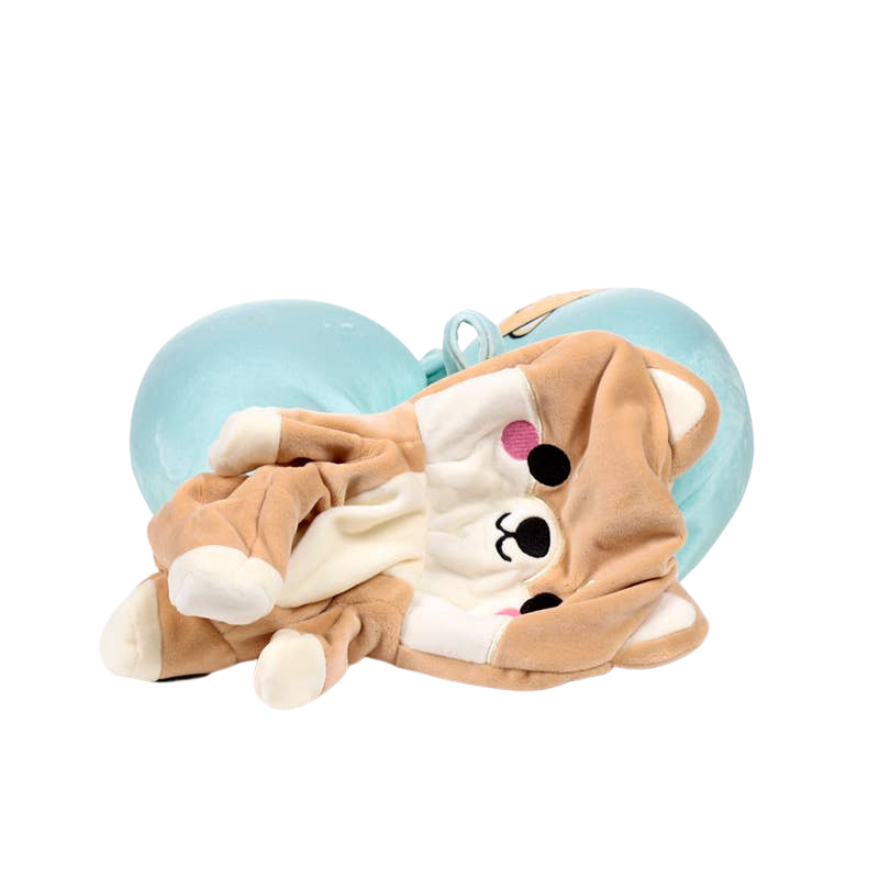 Coussin de voyage 2-en-1 Shuggs le Shiba Inu
