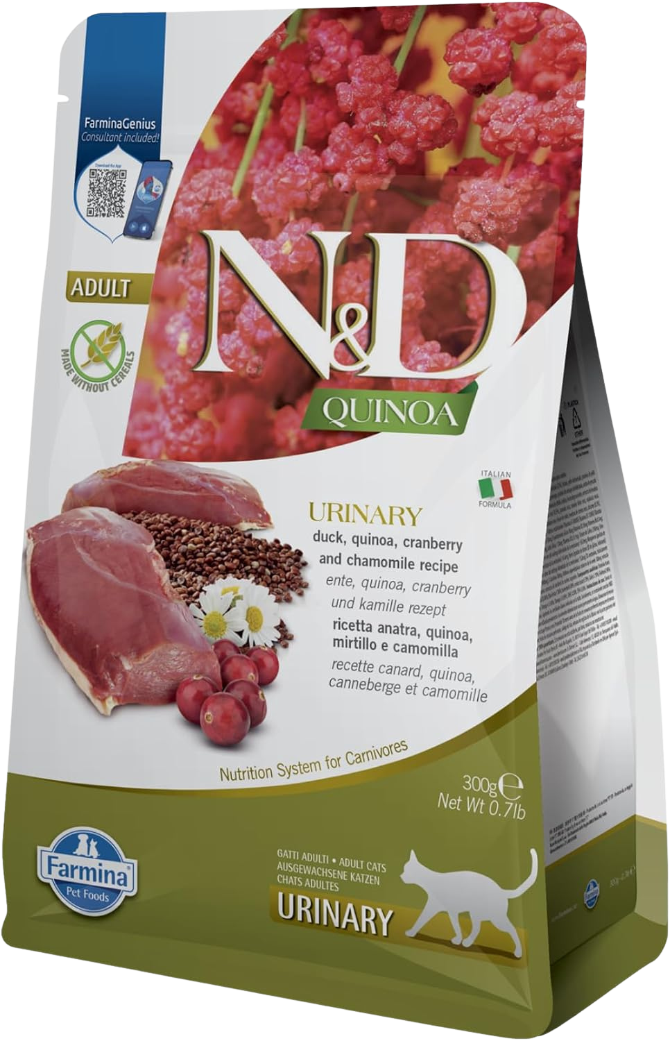 Enten- und Quinoa-Trockenfutter für die Harnwegsgesundheit ausgewachsener Katzen