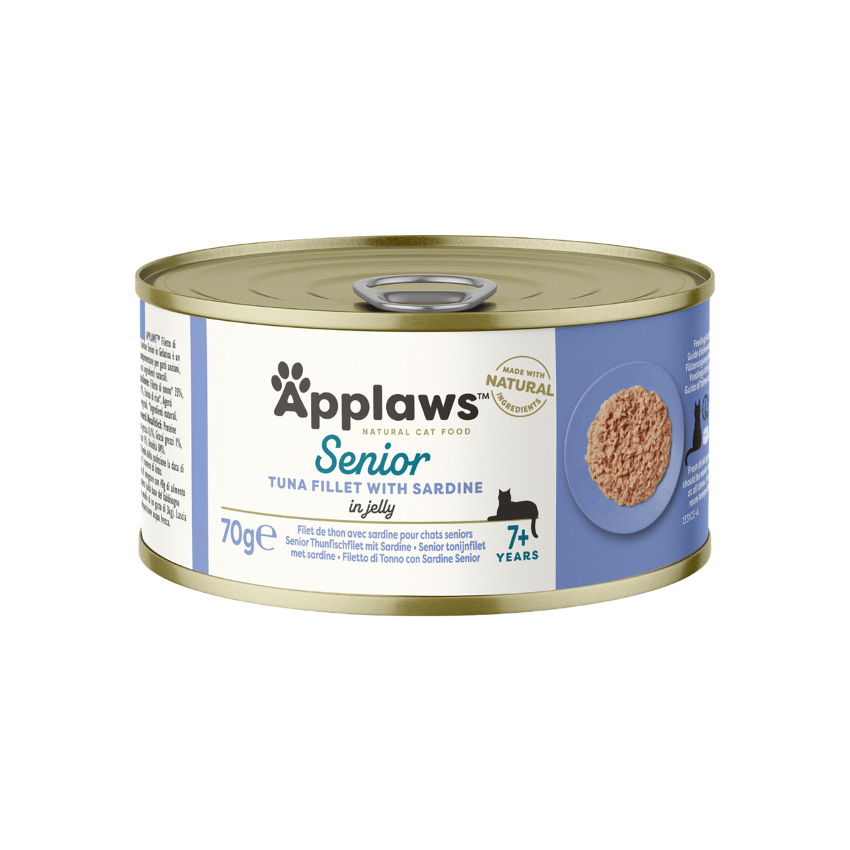 Filete de atún y sardina en gelatina para gatos sénior