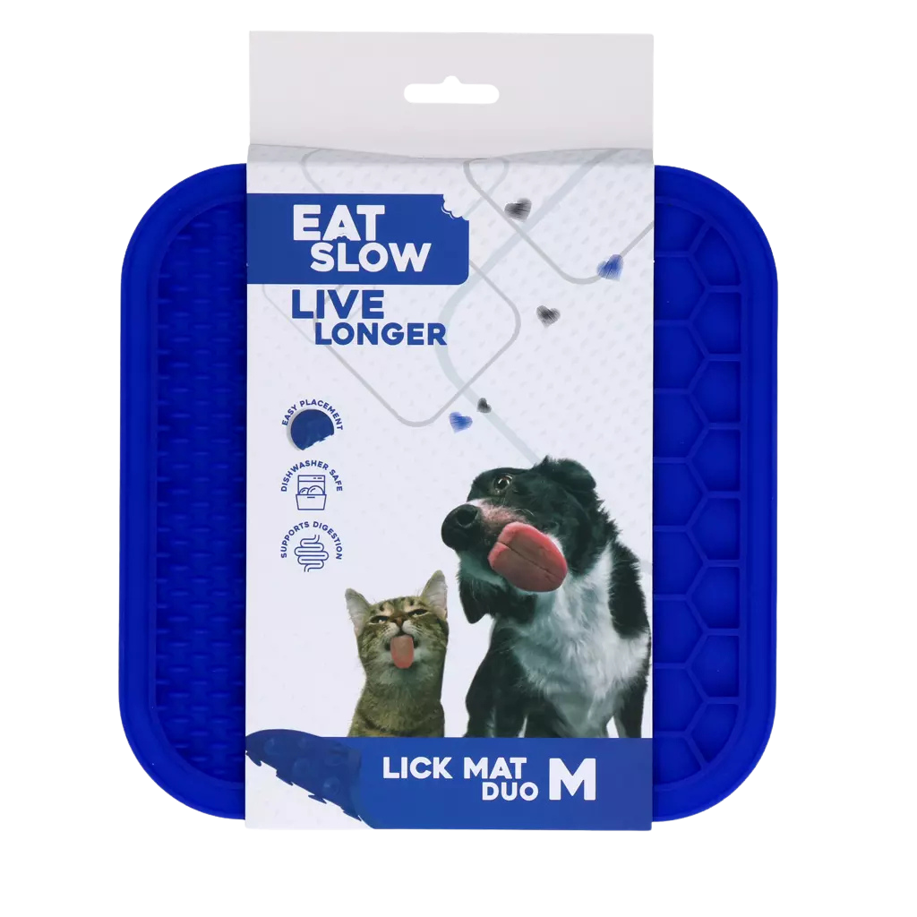 Dual-texture lick mat for dogs and cats