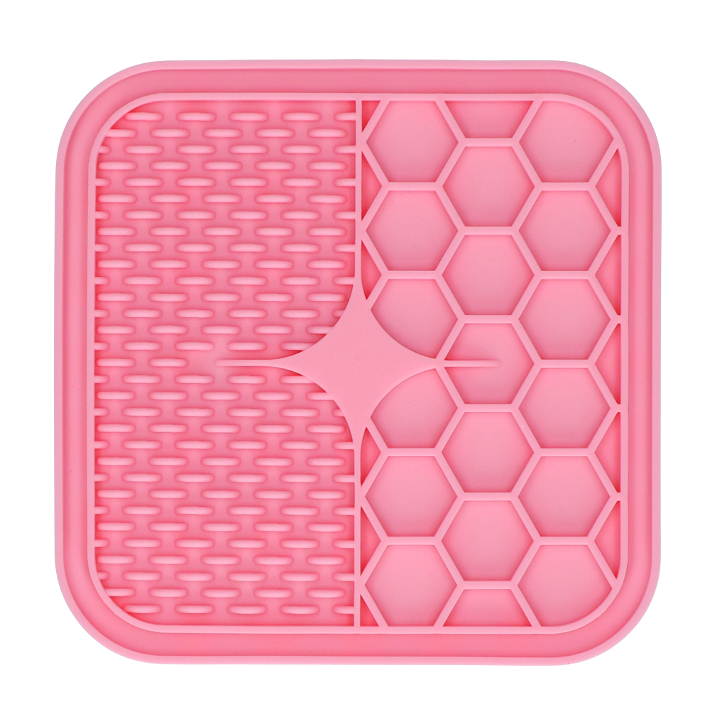 Dual-texture lick mat for dogs and cats