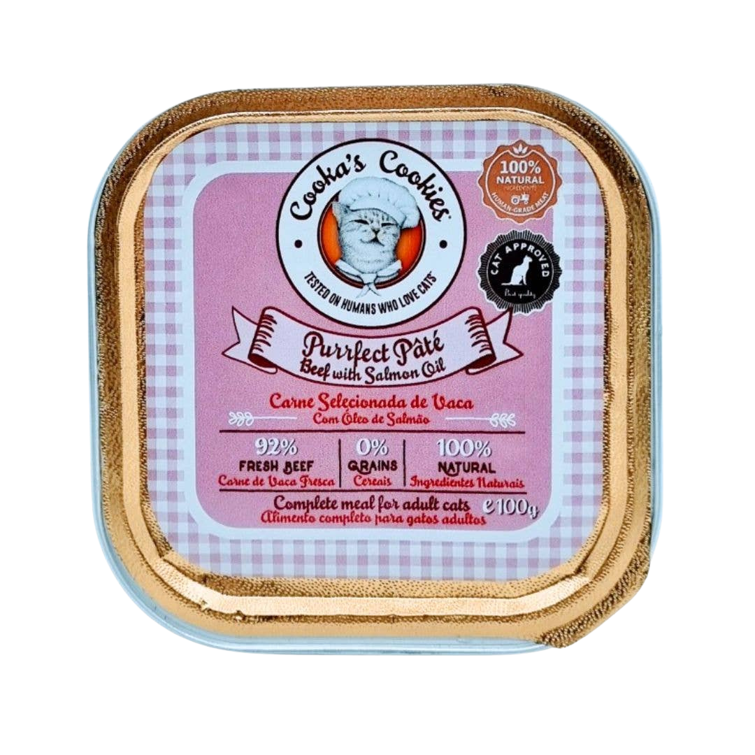 Pâté bœuf et huile de saumon