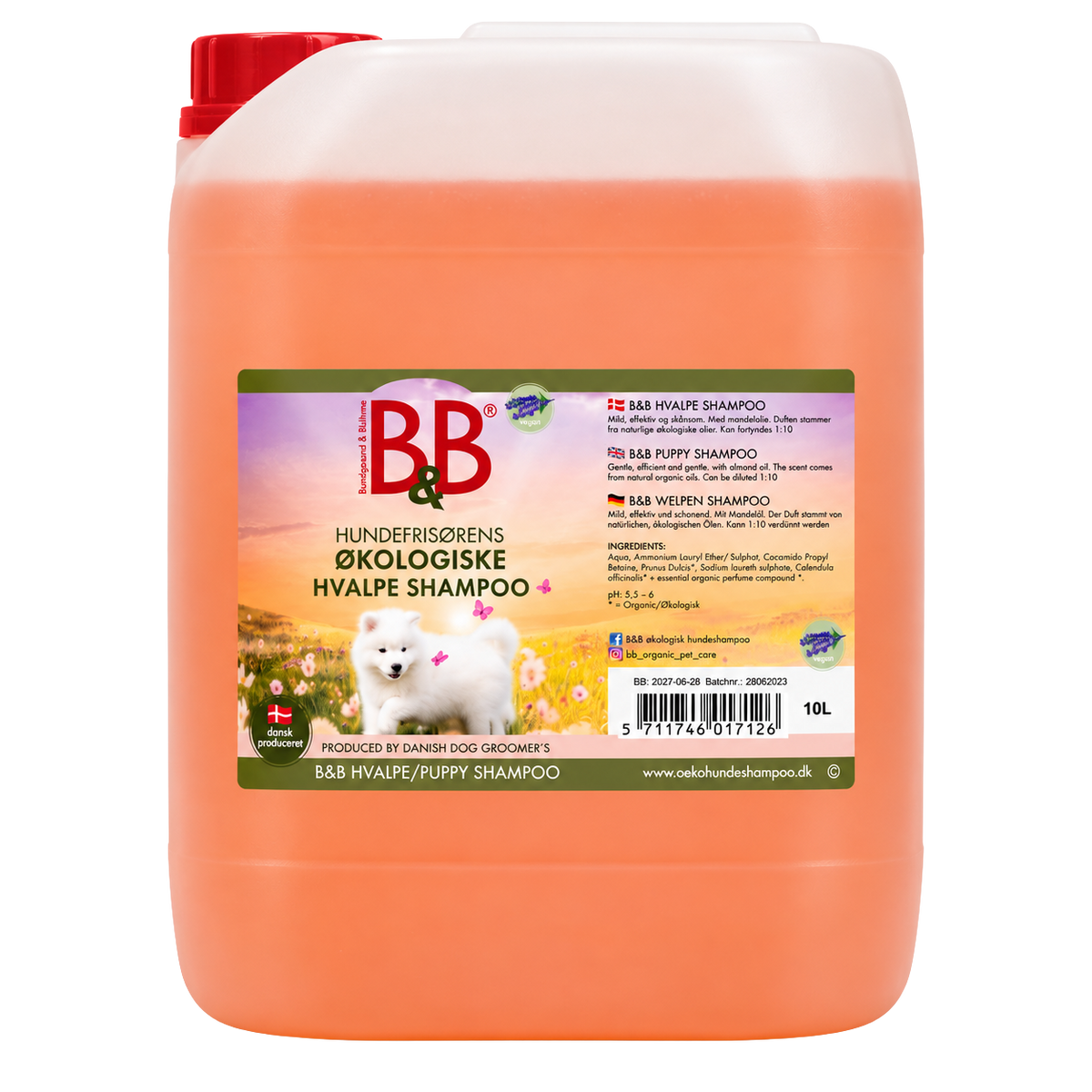 Champú suave con aceite de almendras ecológico para cachorros