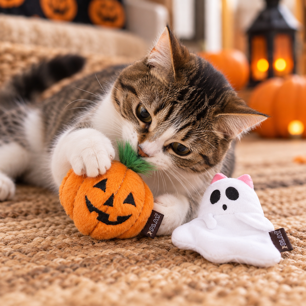 Lote de 2 juguetes de Halloween Boo Crew con hierba gatera para gatos