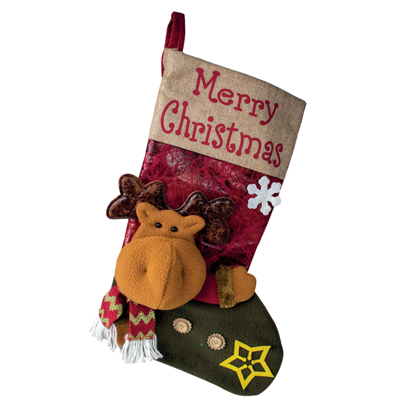 Calcetín de Navidad para rellenar con motivo de reno