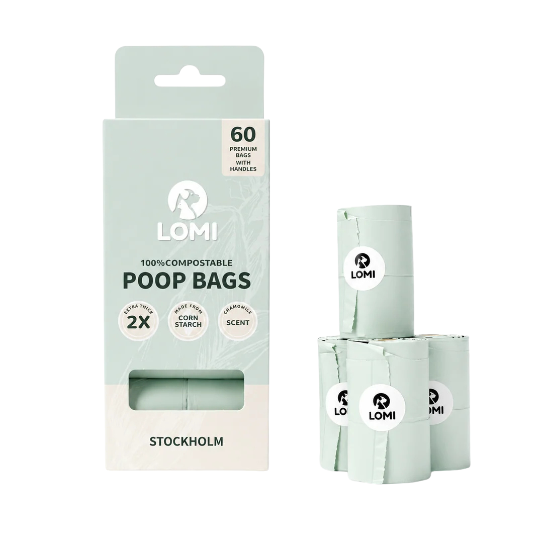 100% compostable poop bags with handles — Eco-friendly