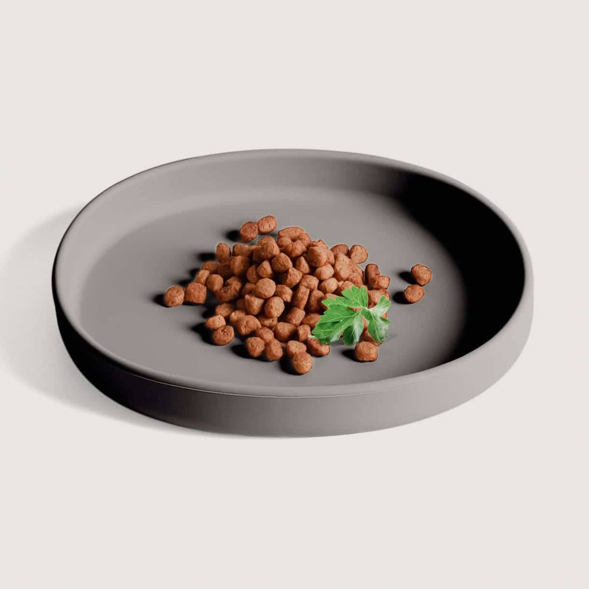 Flat silicone bowl