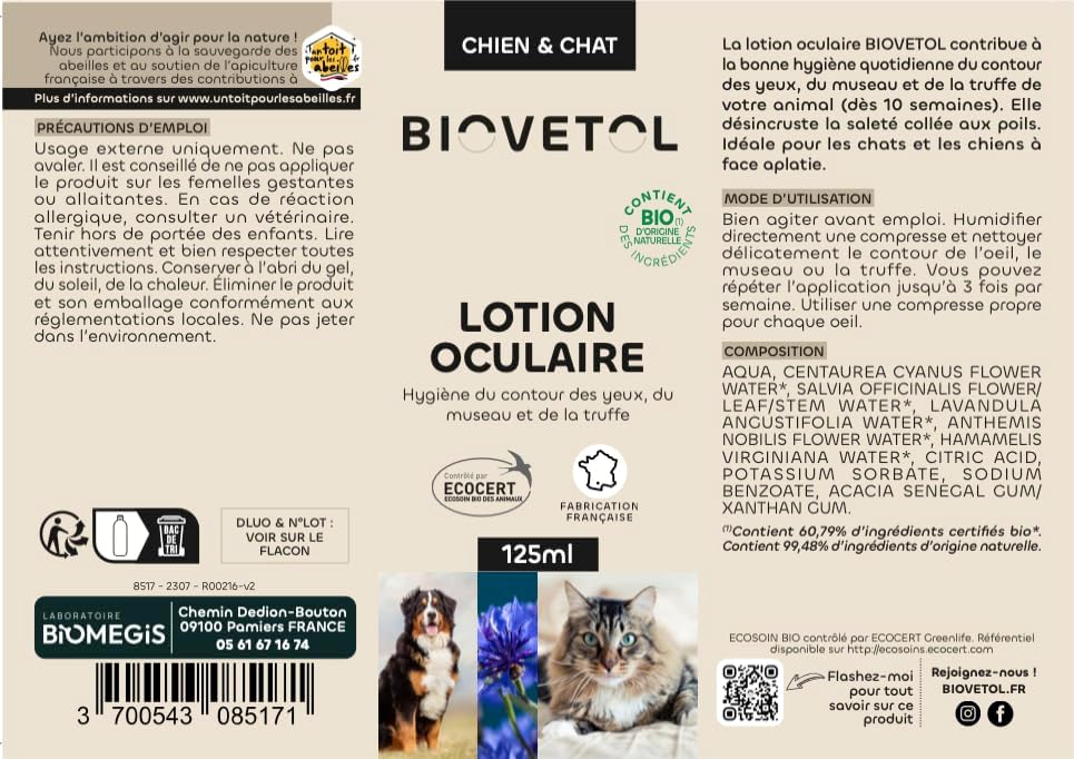 Bio-Augenlotion für Hunde und Katzen