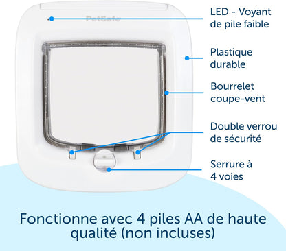 Chatière électronique à micropuce 4 positions