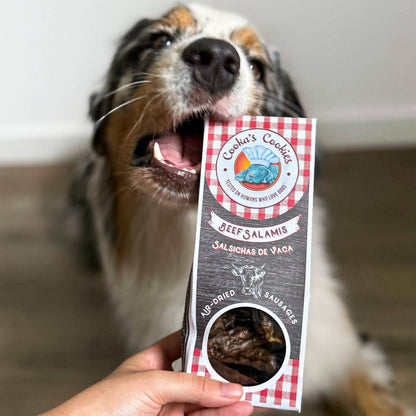 Salchichas de carne de res deshidratadas para perros