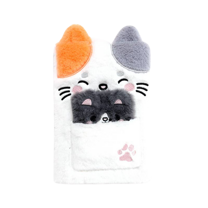 Plüsch-Notizbuch Lola the Cat mit Täschchen und Mini-Notizbuch