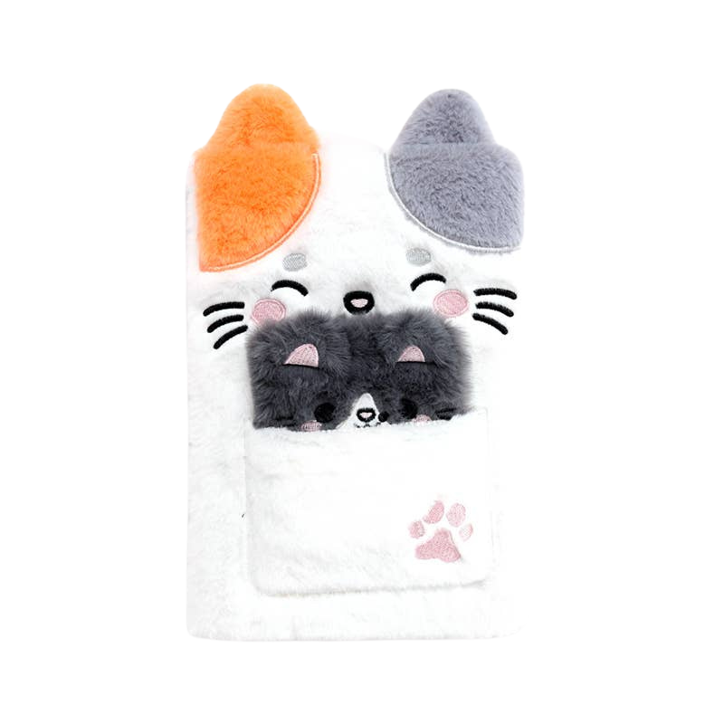 Plüsch-Notizbuch Lola the Cat mit Täschchen und Mini-Notizbuch