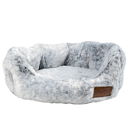 Cesta White Panther de piel sintética para perros y gatos