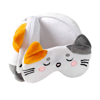 2-in-1-Reisekissen Lola the Cat mit Schlafmaske
