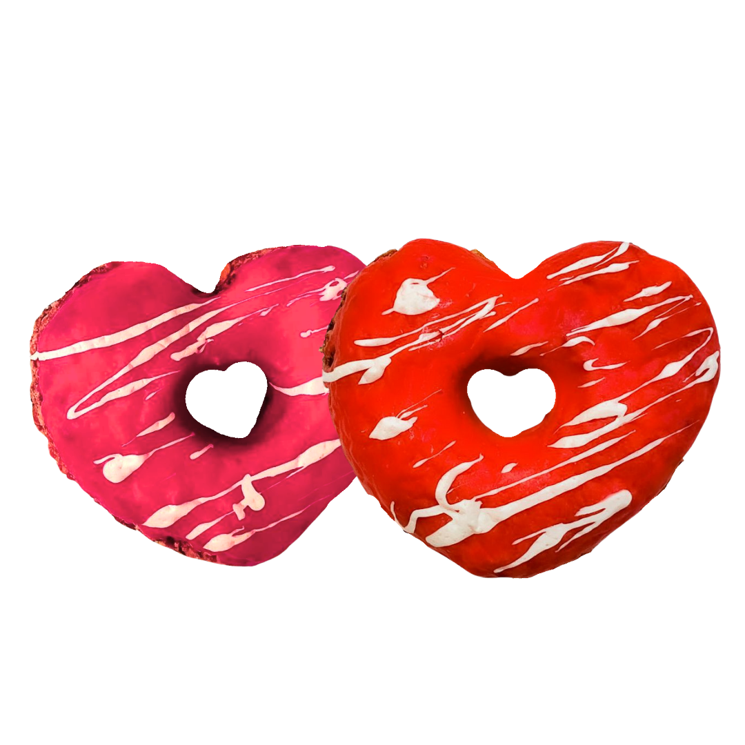 Biscuits donuts en forme de cœur pour chiens