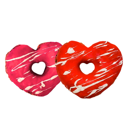 Galletas de dona en forma de corazón para perros