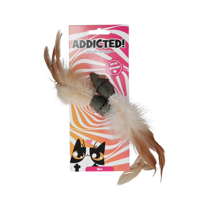 Dúo de ratones de matatabi con plumas para gatos