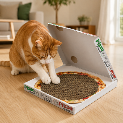 Griffoir carton boîte à pizza pour chats