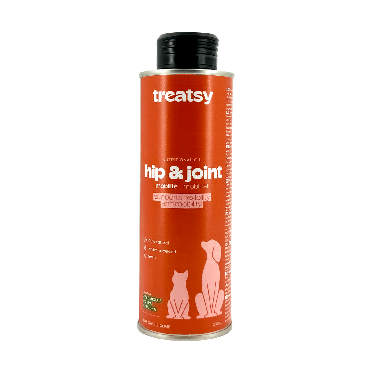 Aceite nutritivo para caderas y articulaciones de perros y gatos