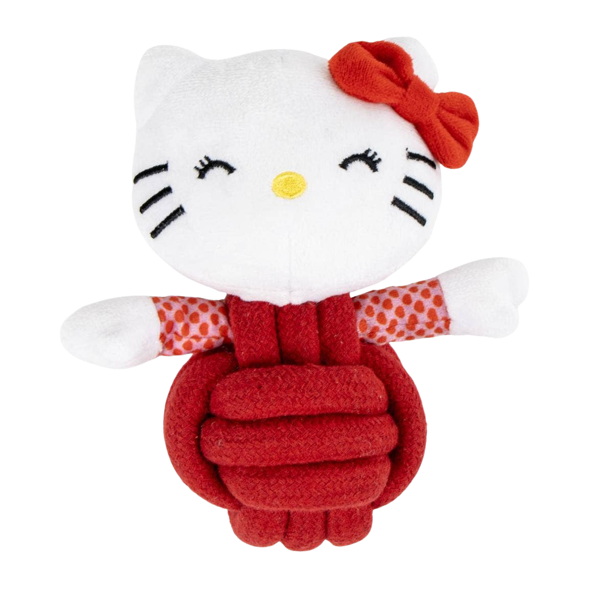 Hello-Kitty-Hundespielzeug aus Plüsch und Seil mit Quietscher
