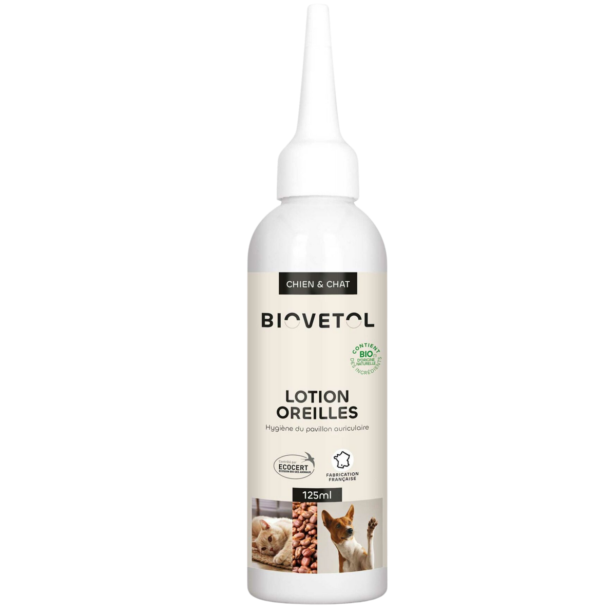 Lotion nettoyante bio pour les oreilles des chiens et chats