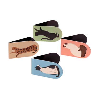 Set de 4 marcapáginas magnéticos de gatos