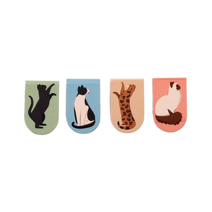 Set de 4 marcapáginas magnéticos de gatos