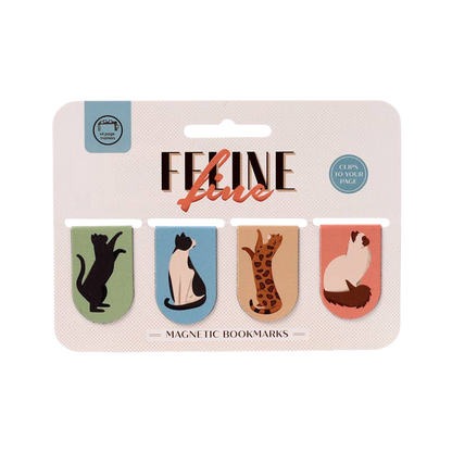Set de 4 marcapáginas magnéticos de gatos