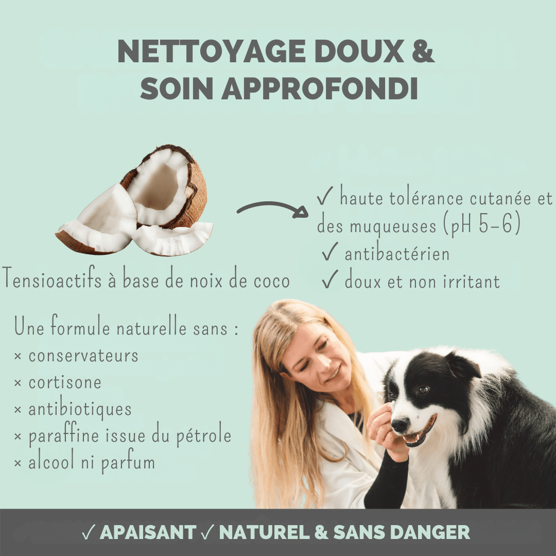 Spray nettoyant contour des yeux 2 en 1 pour chiens et chats