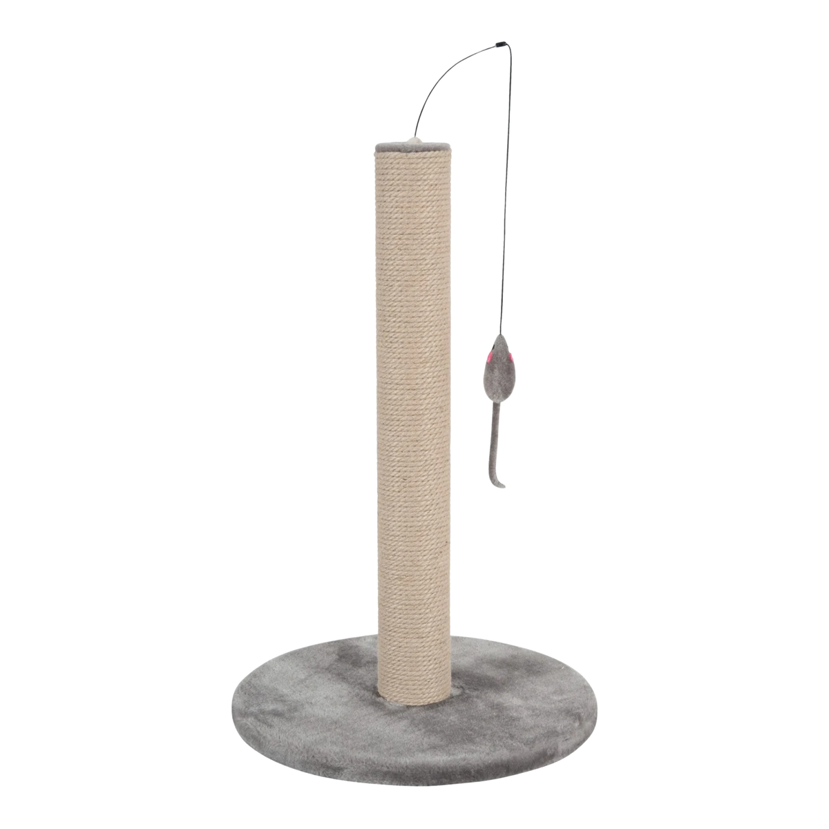 Hemp scratching post with mouse for cats