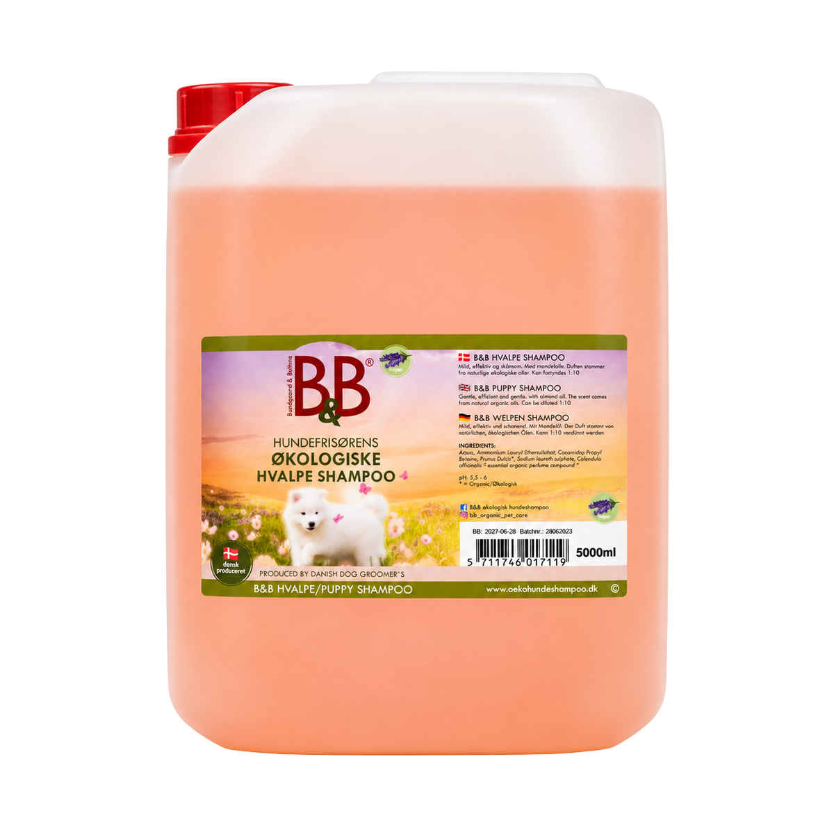 Shampooing doux à l’huile d’amande bio pour chiots