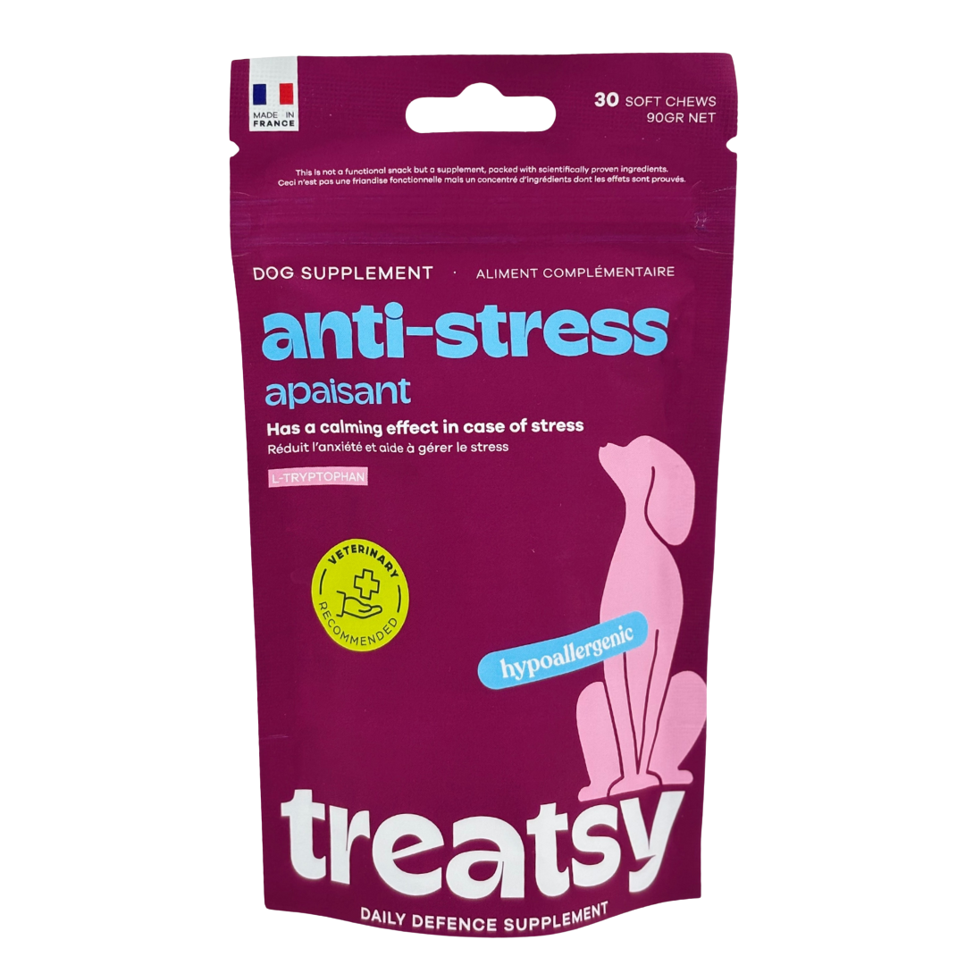 Complemento alimenticio antiestrés para perros