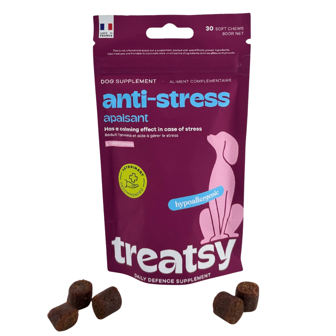 Complemento alimenticio antiestrés para perros