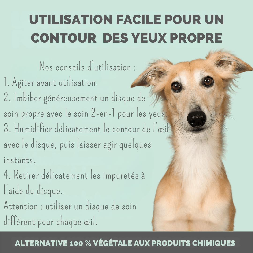 Spray nettoyant contour des yeux 2 en 1 pour chiens et chats