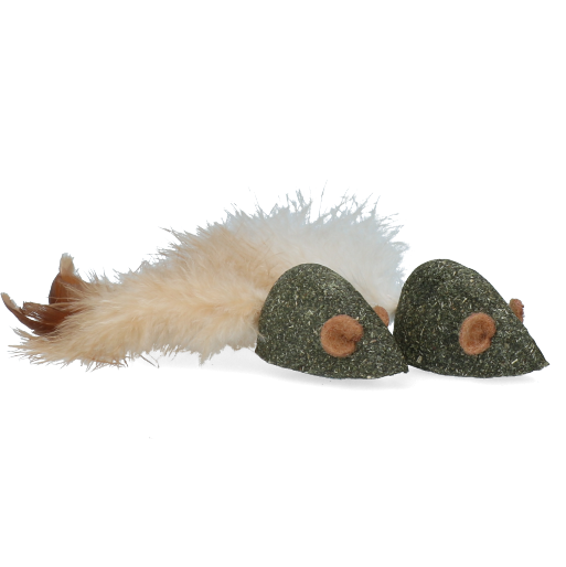 Dúo de ratones de matatabi con plumas para gatos