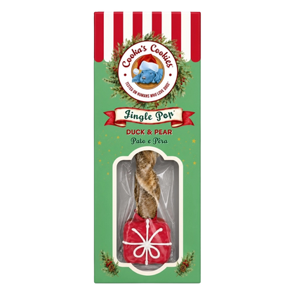 Friandise de Noël Jingle Pop au cabillaud et au canard pour chiens
