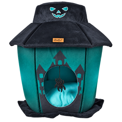 Glow-in-the-dark haunted manor for cats and small dogs