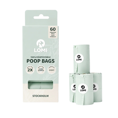 100% compostable poop bags with handles — Eco-friendly