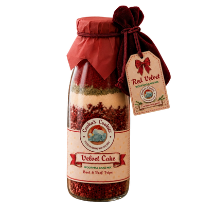 Red-Velvet-Weihnachtskuchenzubereitung für Hunde